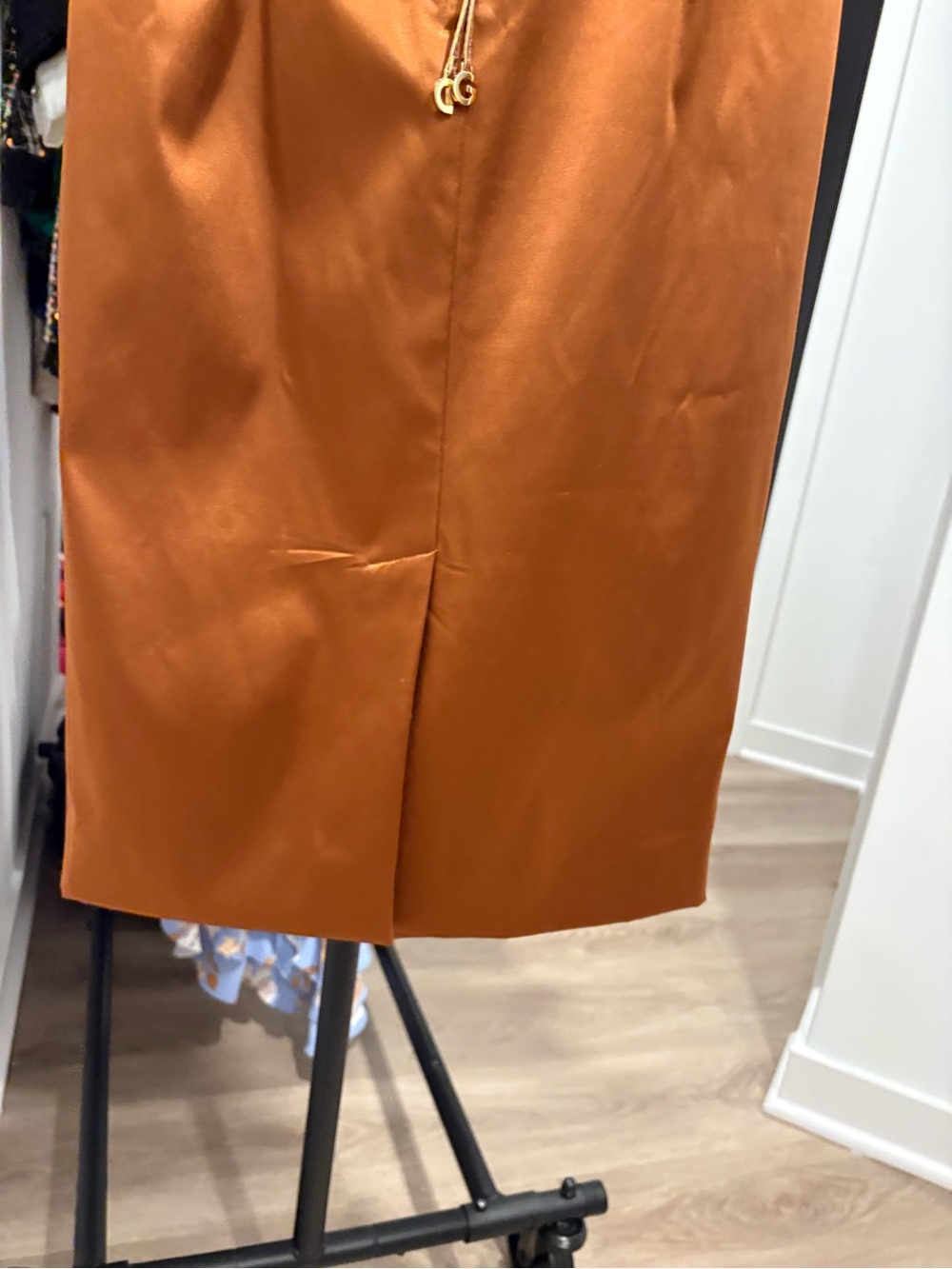 Dolce & Gabbana Copper Satin Midi Dress bodycon - Picture 4 of 8